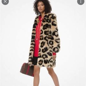 Michael Kors oversized faux-Leopard print coat
